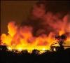 آتش سوزی در سکوی گازی گورزین قشم براثر صاعقه