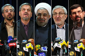 در نخستین روز ثبت نام از کاندیداها صادق واعظ زاده، کامران باقری لنکرانی، محمد سعیدی کیا، حسن روحانی و مصطفی کواکبیان پیشتاز ثبت نام در انتخابات ریاست جمهوری شدند.