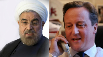 دفتر نخست وزیری انگلیس با صدور بیانیه ای اعلام کرد: دیوید کامرون در تماس تلفنی با حسن روحانی بر روی این مسئله که در مذاکرات اخیر پیشرفت مهمی رخ داده توافق نظر داشتند.