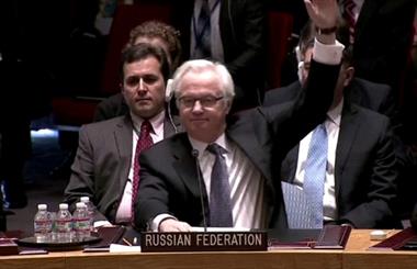 نماینده روسیه در سازمان ملل با تصویب قطعنامه شورای امنیت با موضوع غیرقانونی اعلام کردن همه پرسی کریمه، مخالفت کرد.