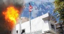 ساختمان کنسولگری آمریکا در شهر بنغازی در لیبی با بمب مورد حمله قرار گرفت .